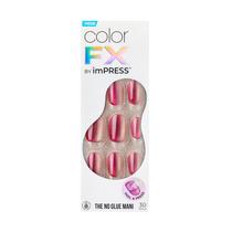 Press-On Nails Impress Walk Out” Pink Color FX Short Oval