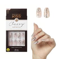 Press On Nails KISS Classy 'My Muse' em forma de caixão branco claro