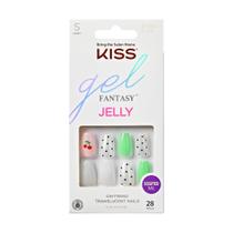 Press-On Nails KISS Gel Fantasy 'Jelly Baby' com cola e ferramentas Press-On Nails KISS Gel Fantasy 'Jelly Baby' com cola e ferramentas