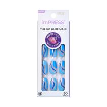 Press-On Nails KISS Impress No Glue Mani Medium Coffin Blue