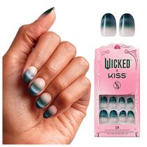 Press On Nails KISS Não esconda seu oval curto verde mágico
