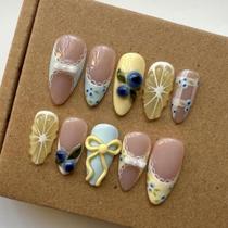 Press On Nails MAGLFELL, amêndoa francesa reutilizável, 10 unidades femininas