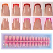Press On Nails Misssix XBASICTIPS French Tip Red 300 unidades