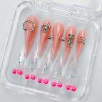Press On Nails Putysenxi feito à mão, polido, reutilizável com caixa Press On Nails Putysenxi feito à mão, polido, reutilizável com caixa