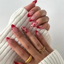 Press on Nails SINSEN Red Valentines Heart Design Almond Press on Nails SINSEN Red Valentines Heart Design Almond