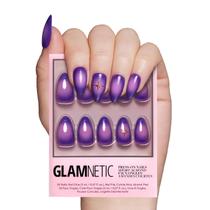 Press-On Nails, tarô glamnético, brilhante, opaco, amêndoa curta
