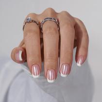 Presse On Nails Bartbox Short White French Tip Gel 30 unidades