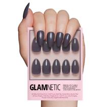 Pressione as unhas, cinza glamnético, cinza, opaco, amêndoa curta Pressione as unhas, cinza glamnético, cinza, opaco, amêndoa curta