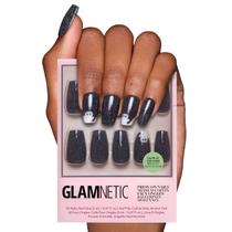 Pressione as unhas Glamnetic Phantom Glow Opaque Black Glitter Pressione as unhas Glamnetic Phantom Glow Opaque Black Glitter