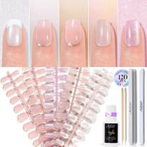Pressione as unhas Jofay Fashion Chrome French Tip Short 5 Styles Pressione as unhas Jofay Fashion Chrome French Tip Short 5 Styles