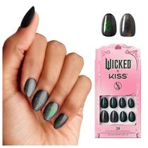 Pressione as unhas KISS WICKED X KISS Almond Green Short 28
