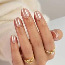Pressione as unhas ShangMeng Nude Chrome Square Soft Gel Short