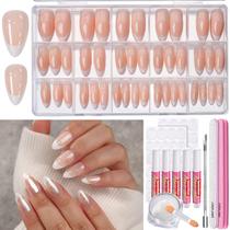 Pressione as unhas Teenitor Short French Tip, 15 tamanhos de gel