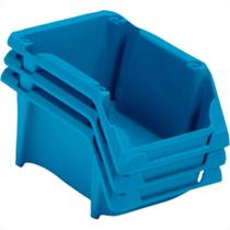 Presto Gaveteiro Empilhaveis Azul 03 - Kit C/12 Pc