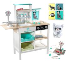 Pretend Pet Hospital Playset Vet Center Svan com gato de brinquedo