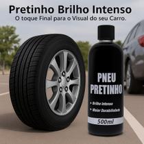 Pretinho Limpa Pneu Automotivo 500ml Carros Caminhão Motos Brilho Revitaliza Ressacamento Limpeza
