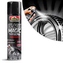 Pretinho Limpa Pneus Spray 400ml ProAuto Alto Rendimento Magic Brilho Prolongado Revitalizar Espuma