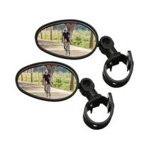 Preto 360 graus Espelho Retrovisor Ajustável Para Bicicleta 2 Peças Lente Grande Angular Durável PVC