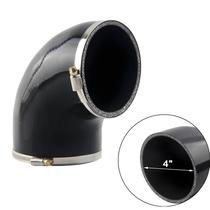 Preto 4 "Polegada 102mm Cotovelo de 90 Graus Mangueira de Silicone Turbo Acoplador Tubo de Admissão Preto 4 "Polegada 102mm Cotovelo de 90 Graus Mangueira de Silicone Turbo Acoplador Tubo de Admissão
