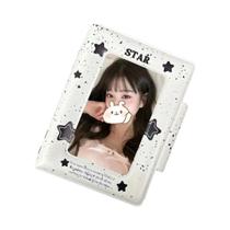 Preto Branco Ink Dots Star Kpop Photocard Holder Polaroid Album 32 Pack Cute Warm Blocks 2-3.5"