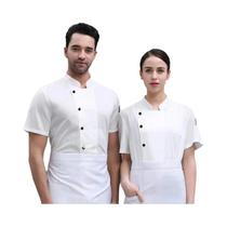 Preto E Branco 360 graus Jaqueta De Chef Em Malha Respirável De Manga Curta Para Homens E Mulheres,