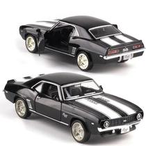 Preto Fosco 1969 Chevrolet Camaro Ss Diecast Modelo Brinquedo Carro De Metal Vintage Para Presente