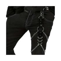 Preto gótico coxa cinta sexy cinta bondage corpo cinta perna calças jeans acessórios masculinos