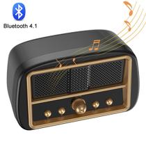 Preto Retro Bluetooth Speaker, Alto-falantes vintage sem fio, Po