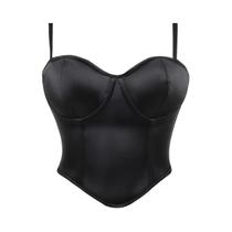 Preto sem costas halter top sem alças espartilho feminino é moldar vestido de Halloween