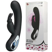 Pretty Love WEBB Vibrador Estimulador Clitoriano Rabbit e Ponto G Recarregável 12 Vibrações Preto