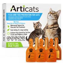 Prevenção de pulgas e carrapatos Articats para gatos, tratamento tópico com 6 doses
