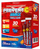 Prevent Max Tripla Ação Efervescente Vitamina C D E Zinco 30 Comprimidos Prevent Pharma