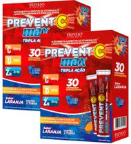 Prevent Max Tripla Ação Efervescente Vitamina C D E Zinco 60 Comprimidos Prevent Pharma