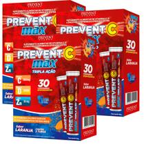 Prevent Max Tripla Ação Efervescente Vitamina C D E Zinco 90 Comprimidos Prevent Pharma