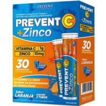 Prevent Vitamina C + Zinco 10mg Efervescente 30 Comprimidos Prevent Pharma