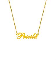 Pricila colar de nome folheado a ouro 18k