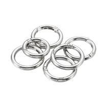 Primavera fecho chaveiro anel, aberto mosquetão redondo, kc cor do ouro, gancho fivela, 5pcs