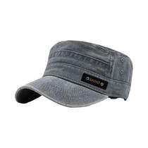 Primavera Verão E Outono Mens New Lavável Algodão Flat Top Sun Proof Militar Cap