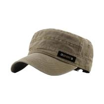 Primavera Verão E Outono Mens New Lavável Algodão Flat Top Sun Proof Militar Cap