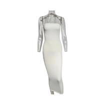 Primavera verão vestido feminino cor sólida sexy sem mangas peito envolto longo vestido de praia Primavera verão vestido feminino cor sólida sexy sem mangas peito envolto longo vestido de praia