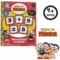 Primeiras Contas Jogo Infantil de Matemática Turma da Mônica 36 Peças Madeira - NIG BRINQUEDOS