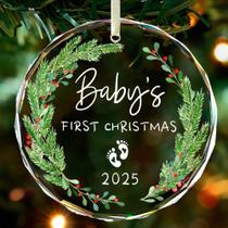 Primeiro enfeite de Natal de cristal para bebês 2025 THDZS 8cm Primeiro enfeite de Natal de cristal para bebês 2025 THDZS 8cm