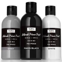 Primer de superfície para aerógrafo Nicpro, 3 cores, 250 ml, acabamento fosco Primer de superfície para aerógrafo Nicpro, 3 cores, 250 ml, acabamento fosco