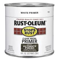 Primer Rust-Oleum impede a ferrugem branca plana 236 ml Primer Rust-Oleum impede a ferrugem branca plana 236 ml