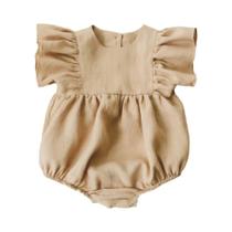 Princesa bebê menina macacão verão algodão linho infantil macacão todder traje do bebê para 3-24m Princesa bebê menina macacão verão algodão linho infantil macacão todder traje do bebê para 3-24m