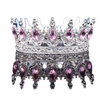 Princesa Tiara Barroco Cristal Coroa Completa Rei Tiar Casamento Concurso Acessório De Jóias De