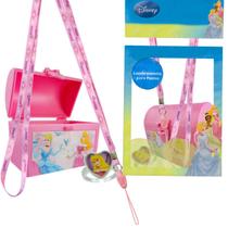 Princesas Disney Mini Baú com Cordão para Crachá e Anel Aurora