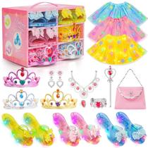 Princess Dress Up Meland Light Up com saias e bolsas para meninas de 3 a 6 anos Princess Dress Up Meland Light Up com saias e bolsas para meninas de 3 a 6 anos