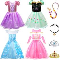 Princess Dress Up Vestido Meland Princess para meninas de 3 a 8 anos Princess Dress Up Vestido Meland Princess para meninas de 3 a 8 anos