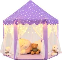 Princess Tent KIXINWA Purple para meninas com luzes LED 140x135cm